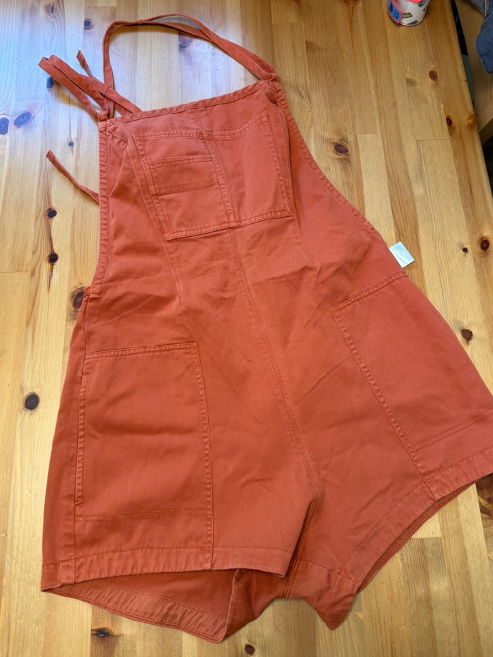 Free People Tough Love Shortall -Rust Orange Short Overalls